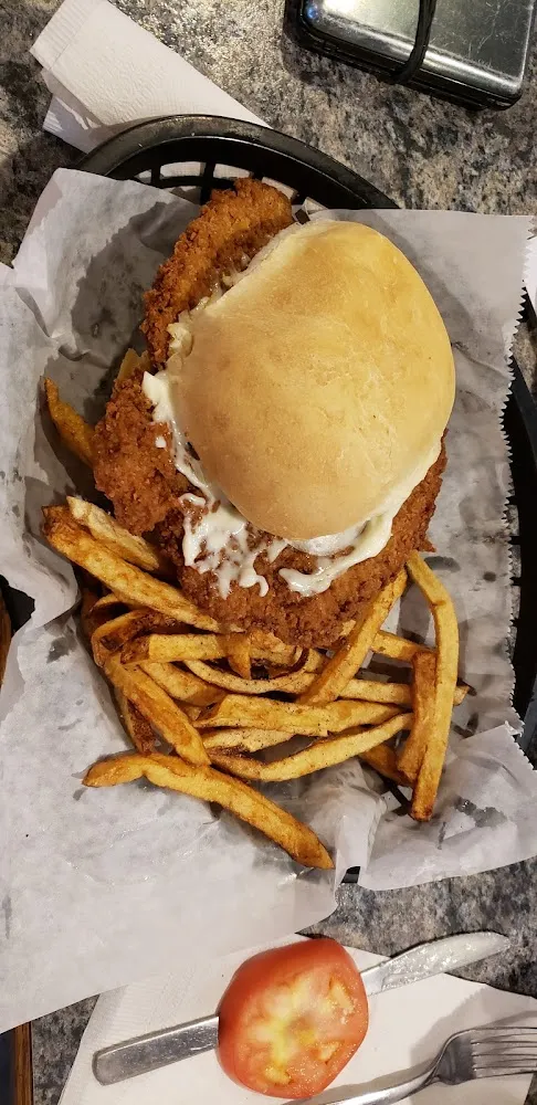 Pork Chop Sandwich and Home Fries
